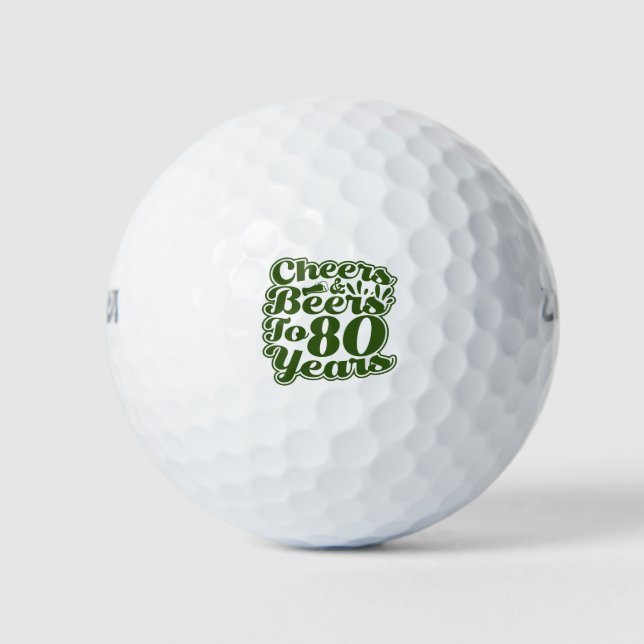 Golf 80th Birthday for golfer Balls (Front)