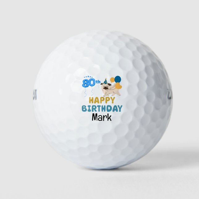 Golf 80th Birthday for Golfer  Balls (Front)
