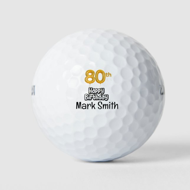Golf 80th Birthday for golfer Balls (Front)