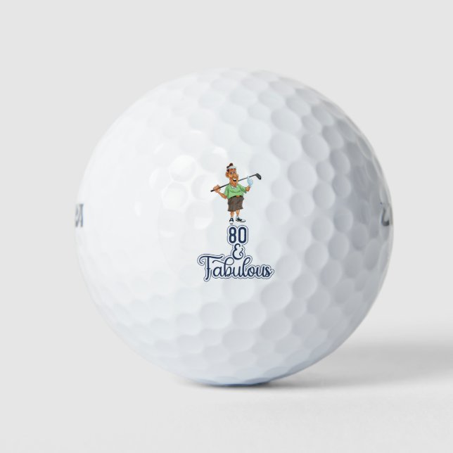 Golf 80th Birthday for golfer Golf Balls (Front)