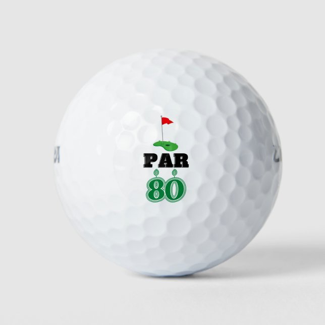 Golf 80th Birthday to You with Golf Flag  Balls (Front)