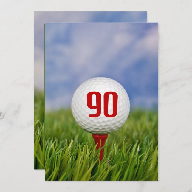 Golf 90th Birthday Party Invitation (Front/Back)