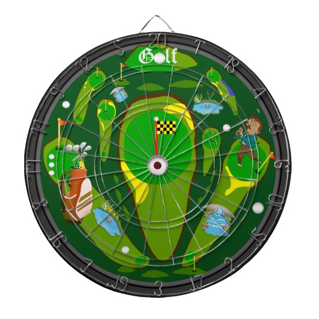 Golf 9-Hole Water Hazard Dartboard (Front)
