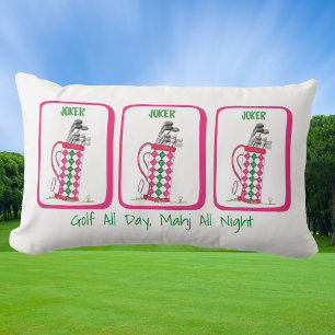Golf All Day, Mahj All Night / Preppy Golf Mahjong Lumbar Cushion