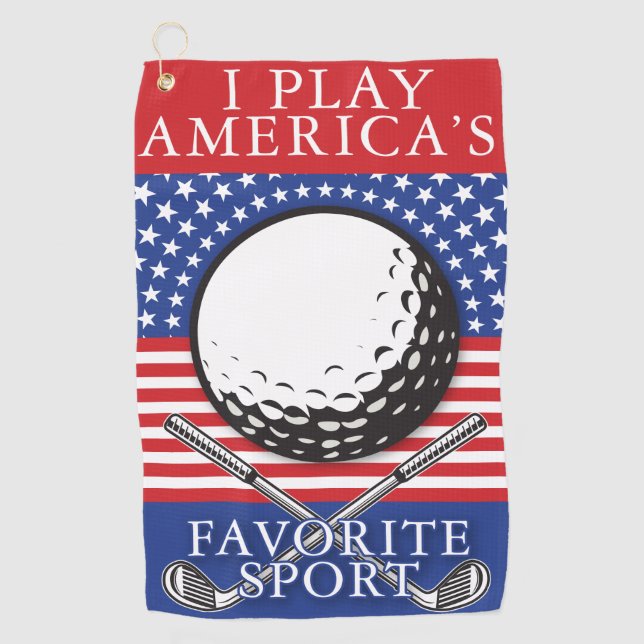 Golf America’s Favourite Sport Design Golf Towel (Front)