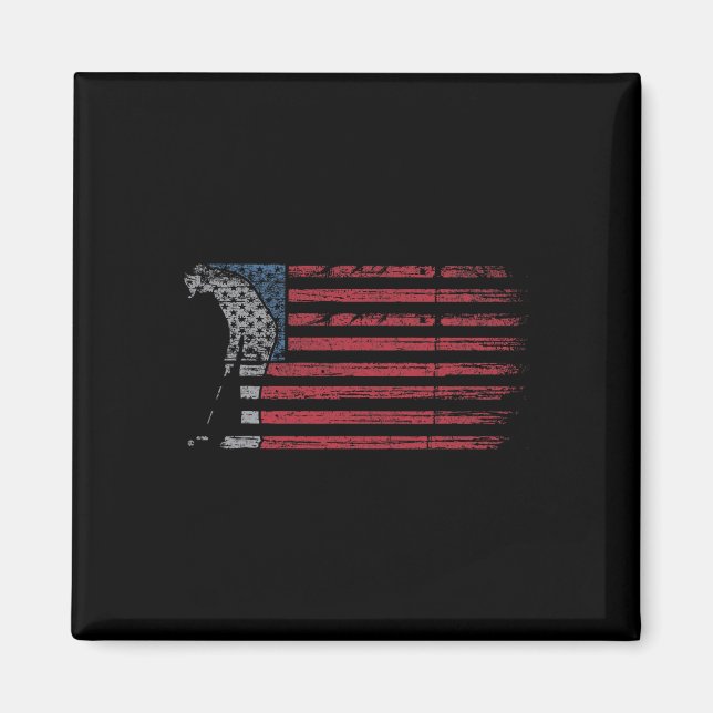 Golf American Flag Golfer Golfing 1  Magnet (Front)