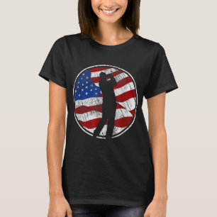 Golf American Flag USA Golfer Vintage Golf T-Shirt