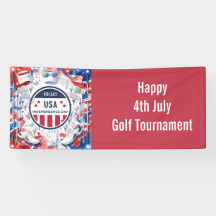 Golf American Themed 4th July Independence Banner