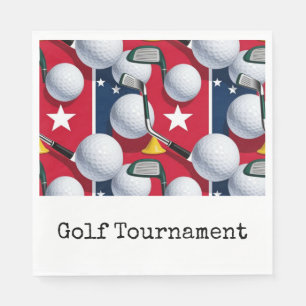 Golf American themed for 4th July Blue Red White Napkin