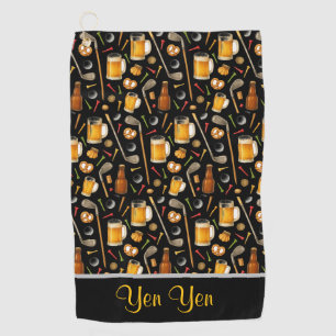 Golf and Beer for Golfer  Golf Towel