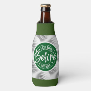 Golf and Beer Funny Saying for Bachelor Wedding Bottle Cooler