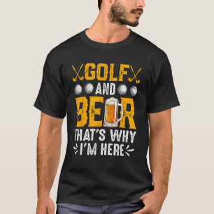 Golf and Beer Joke Dad Drinking Birthday Party T-Shirt