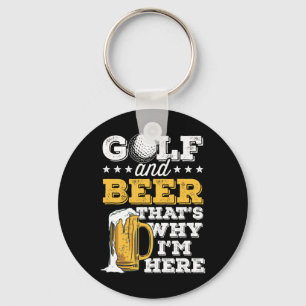 Golf And Beer Joke Dad Funny Father's Day Drinking Key Ring