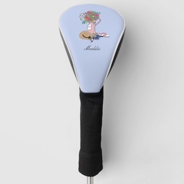 Golf and Gardening Personalised Ladies Head Cover (Front)