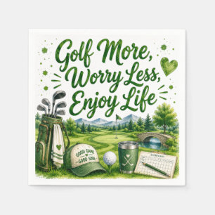 Golf and Giggles Funny Golf Watercolor Napkin