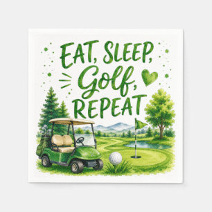 Golf and Giggles Funny Golf Watercolor Napkin