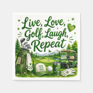 Golf and Giggles Funny Golf Watercolor Napkin