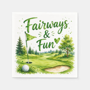 Golf and Giggles Funny Golf Watercolor Napkin