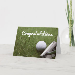 Golf and putter Congratulation card for golfer