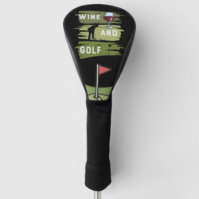 Golf and wine for golfer   head cover (Front)