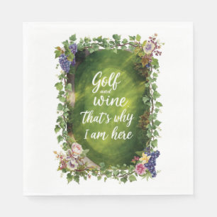 Golf and wine party for golfer  napkin