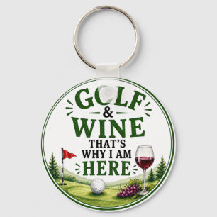 Golf and Wine themed for Golfer Key Ring