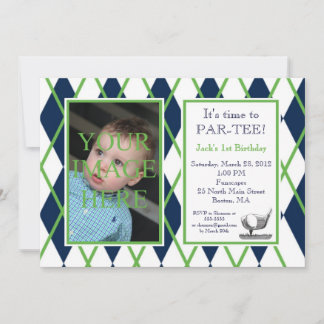 Golf Argyle Photo Invitation