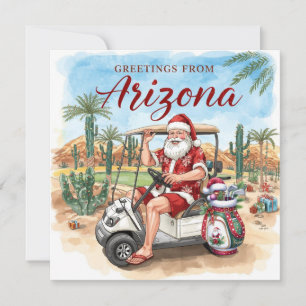 Golf Arizona Christmas Greeting Holiday Card