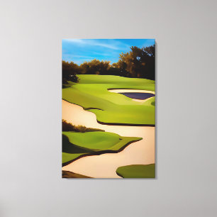 Golf Art Painting of Golf Golfing Golfer Fine Art Canvas Print