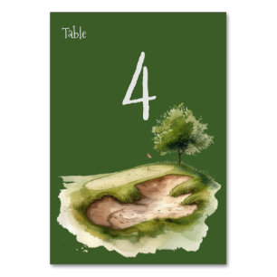 Golf at bunker  table number
