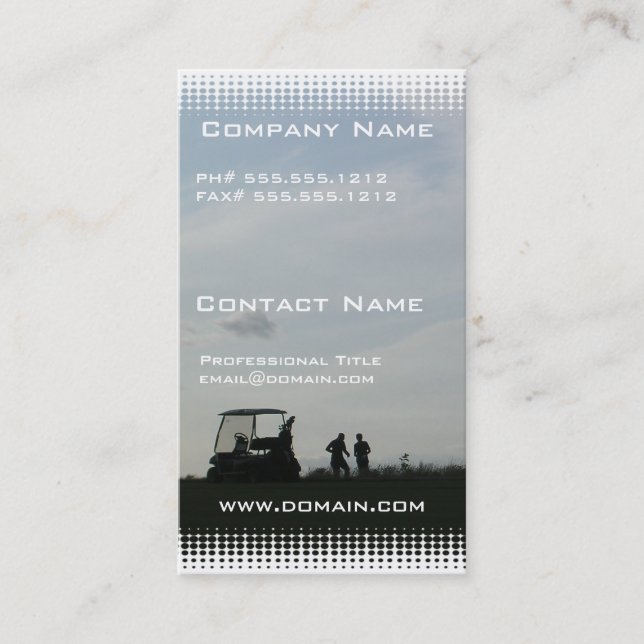Golf at Dusk Business Card (Front)