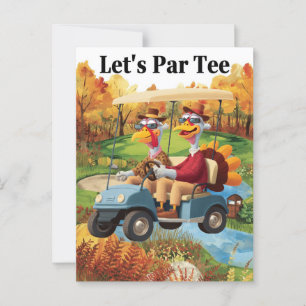 GOLF Autumn thanksgiving Party for golfer Postcard