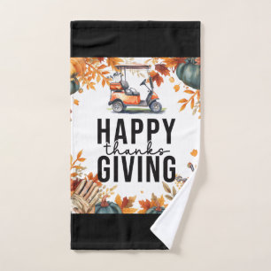 Golf Autumn themed golf course for golfer  Hand Towel