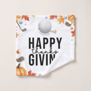 Golf Autumn themed golf course for golfer Wash Cloth