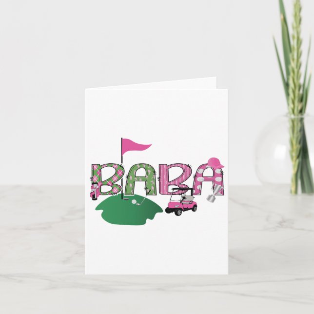 Golf Baba Hole In One Golf 1st Birthday Party  Card (Front)