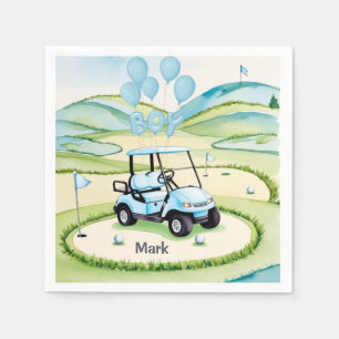 Golf Baby Boy Blue Themed Napkin
