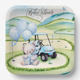 Golf Baby Boy Blue Themed  Paper Plate