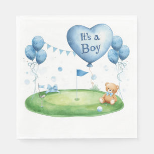 Golf Baby Boy on putting green  Napkin