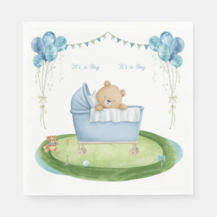 Golf Baby Boy on putting green  Napkin