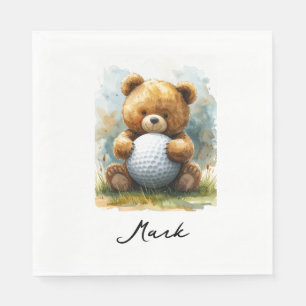 Golf Baby Boy on putting green  Napkin