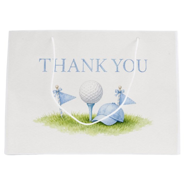 Golf baby boy Thank you  Large Gift Bag (Front)