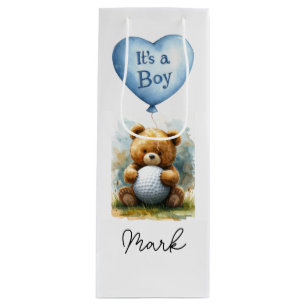Golf Baby Boy themed  at golf course  Wine Gift Bag