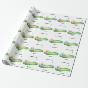 Golf baby Congratulation  Wrapping Paper