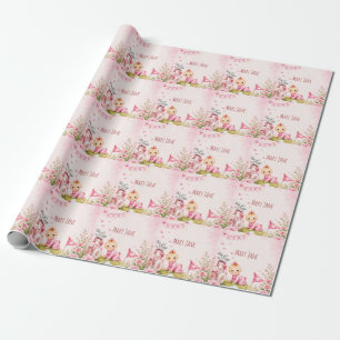 Golf Baby Girl for Baby Shower on pink Wrapping Paper