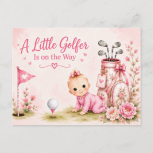 Golf Baby Girl in Pink themed for Golfer Postcard