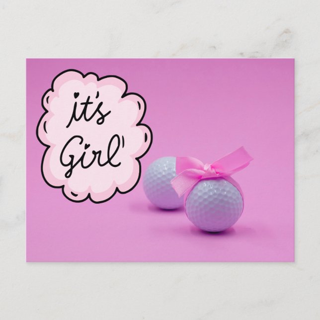 Golf baby girl it's Girl on Pink Background    Postcard (Front)