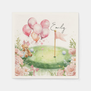 Golf Baby Girl on Putting green Napkin