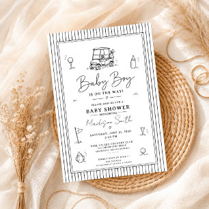 Golf Baby Shower Baby Boy Club Theme Editable Invitation