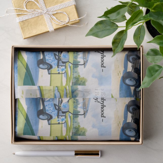 Golf Baby Shower  boy Blue themed Wrapping Paper (Gift)