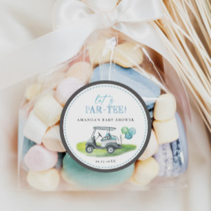 Golf Baby Shower Classic Round Sticker